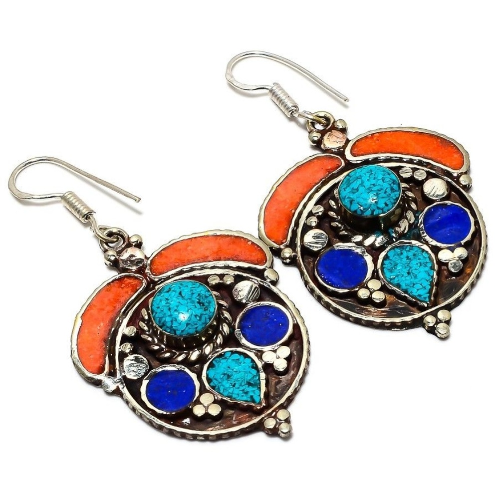 Sterling Silver 925 Multi-Stone Earrings